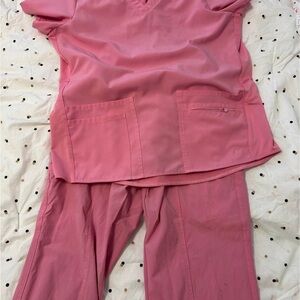 Med Couture Pink V-Neck Scrub Top